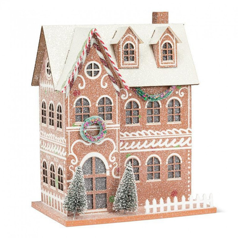 Large Gingerbread Led Mansion