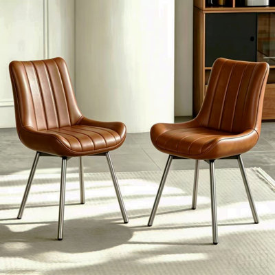 2 Brown Dining Chairs,Set Of 2