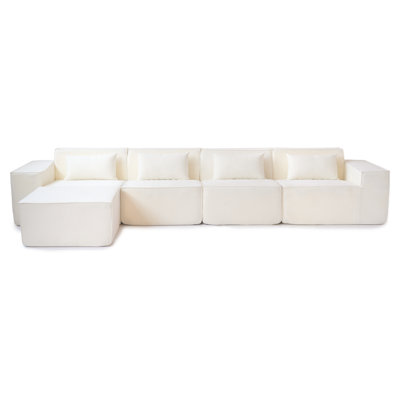 5 - Piece Sectional Sofa Modular Sectional With Ottoman