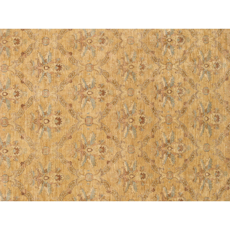 Tapis doré / brun en laine noué à la main Denver