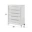 Commode 5 tiroirs Mistey en blanc perle