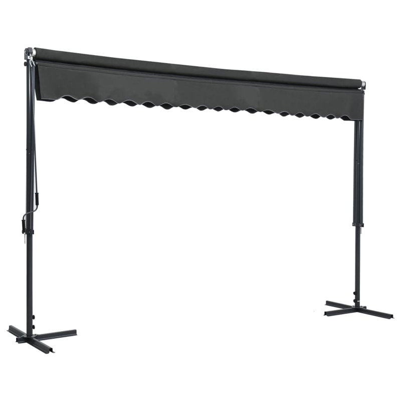 Auvent autoportant pour auvent rétractable pour l'extérieur, H 118,1 po x l 157,5 po P 118,1 po, Anthracite