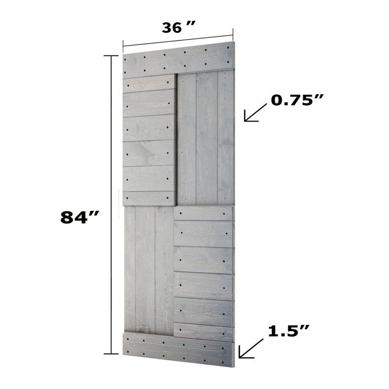 Aged Barrel Finished Solid Wood 84" Textured Barn Door Slab