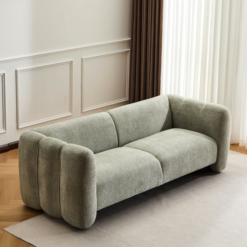 3 coussins bouclés de 83 pouces de long au design ondulé, convenant aux salons, chambres, appartements et bureaux, en mousse haute résilience, surface douce et confortable.
