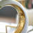 Round Vase,White/Gold