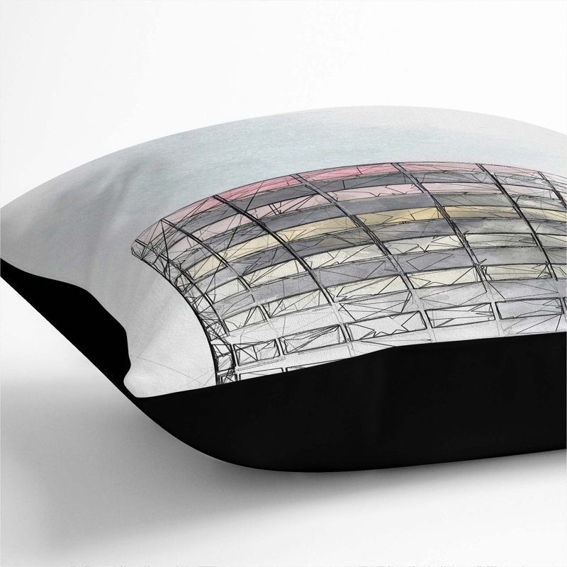 Square Throw Cushion, 55cm H x 55cm W x 20cm D, Black