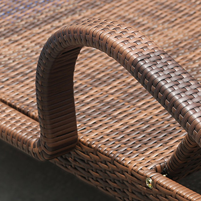 Smajil Outdoor Wicker Chaise Lounge Set with Table