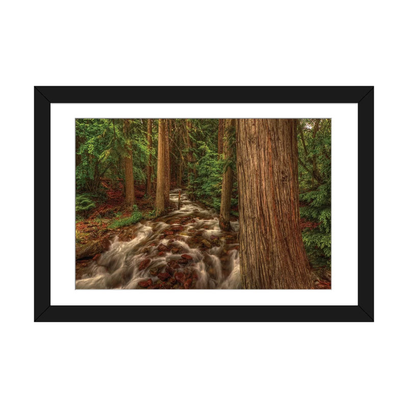 « brook » par bill sherrell, impression sur toile tendue, H 24 po x l 32 po x P 1 po, Papier d'art encadré noir, Blanc