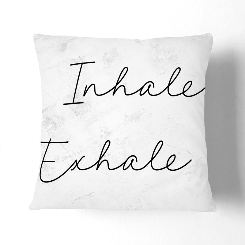 Inhale Exhale V2 Scatter Cushion, 55cm H x 55cm W x 20cm D, Black