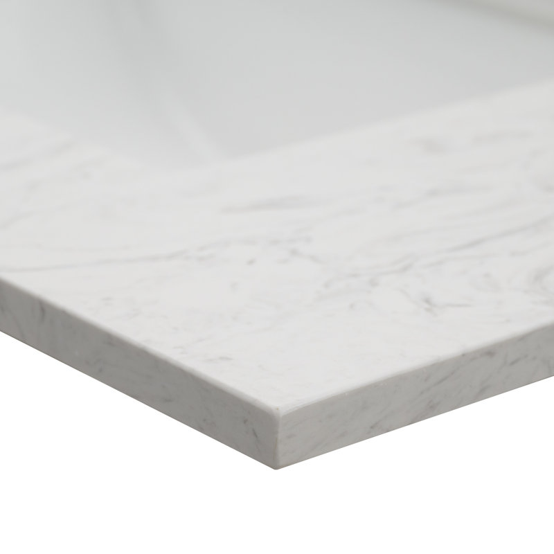31" Iced White Ceramic Undermount Single Sink Vanity Top