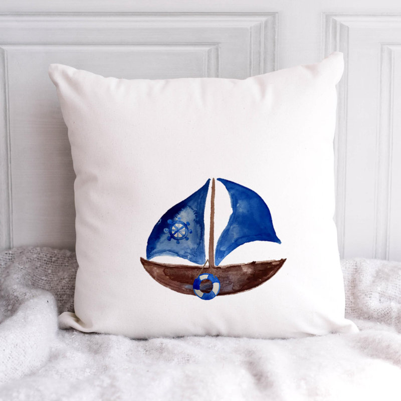 Nautical Sea Life_566 - Coussin décoratif inclus, H 14 po x l 14 po