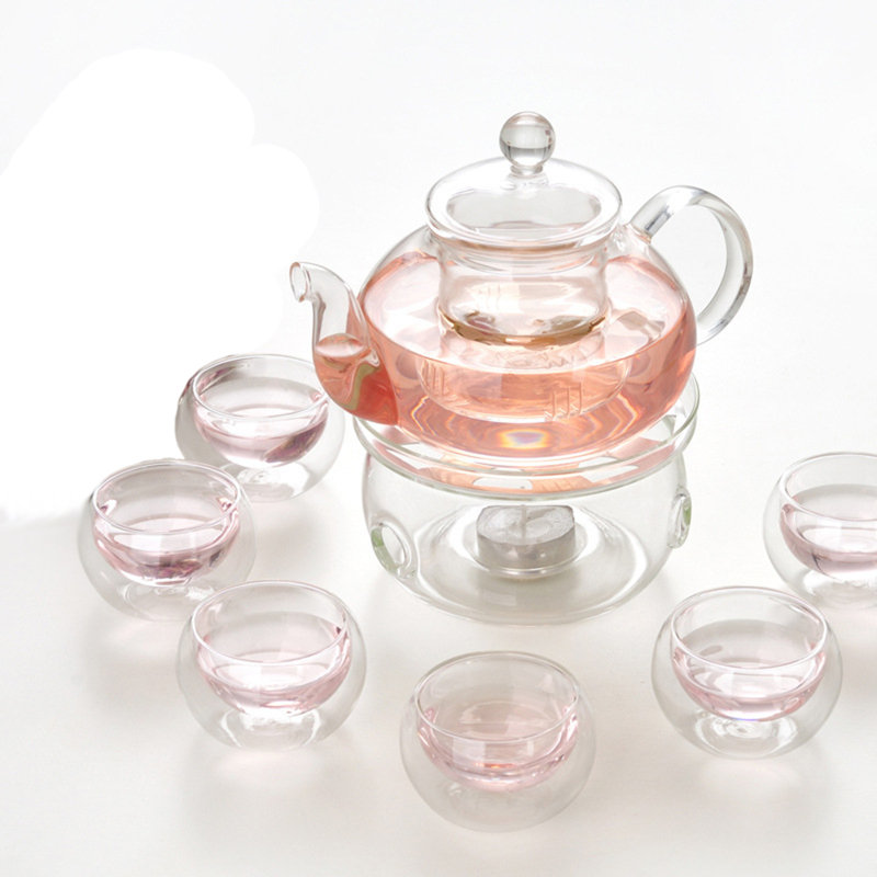Ebern Designs Adalgisa 27oz. Stovetop Safe Glass Clear Teapot Set