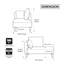 Chaise longue modulaire en velours côtelé rembourré avec accoudoirs et deux coussins-576136796-576144880