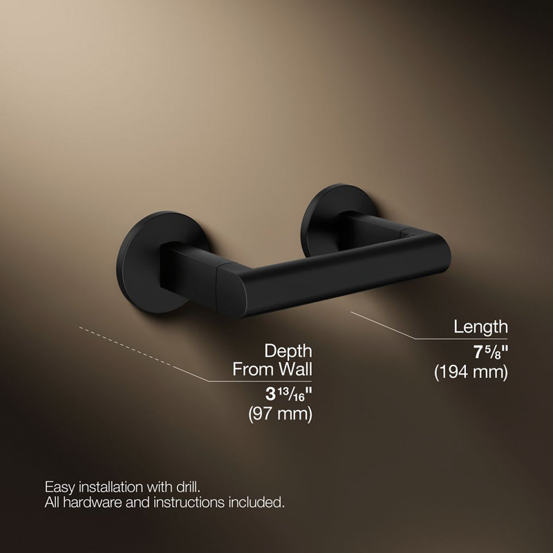 Components™ Pivoting Toilet Tissue Holder, Matte Black