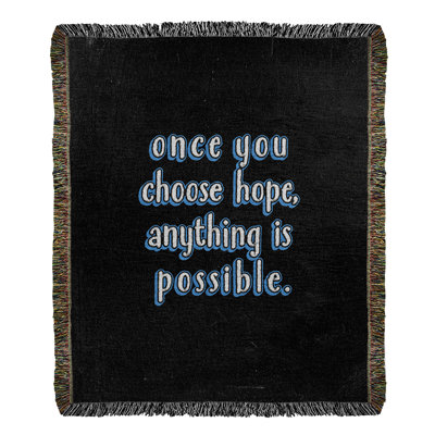 Choose Hope Quote Cotton Blanket