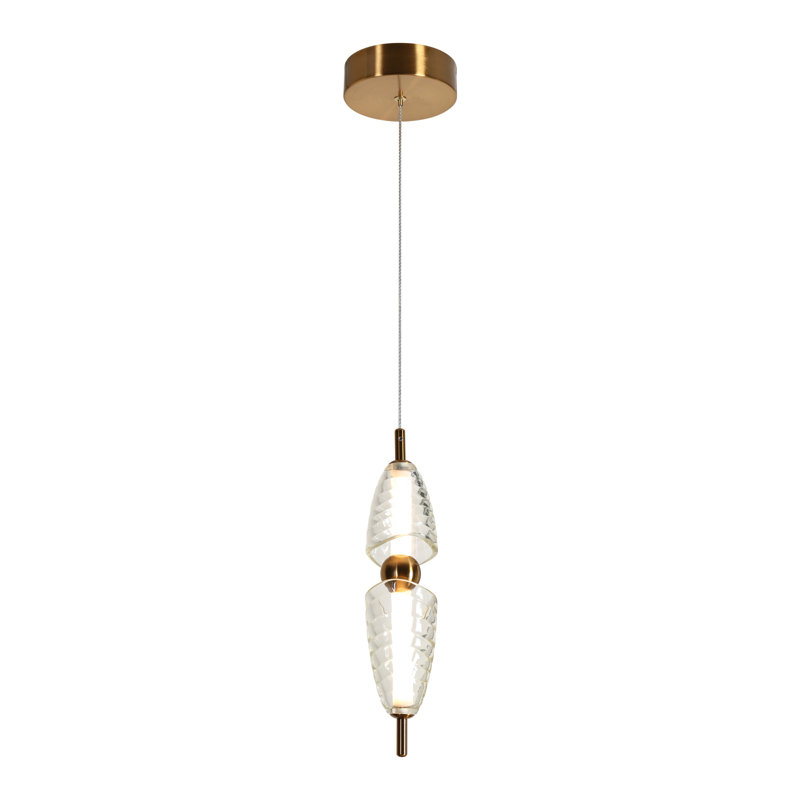Boell 1 - Light LED Clear Resin Shade Single Pendant