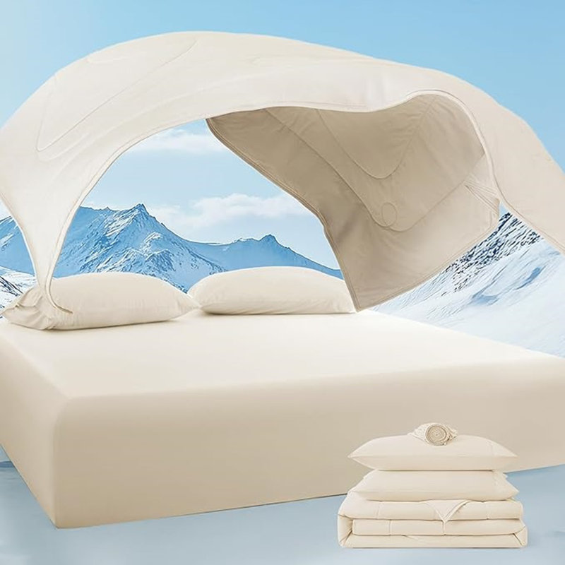 Breescape Cooling Comforter Set Ultra Comfort Cooling Blanket, King Comforter + 3 Additional Pieces, Moonlight Jade