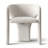 Chenille Upholstered Curved Back Dining Armchair