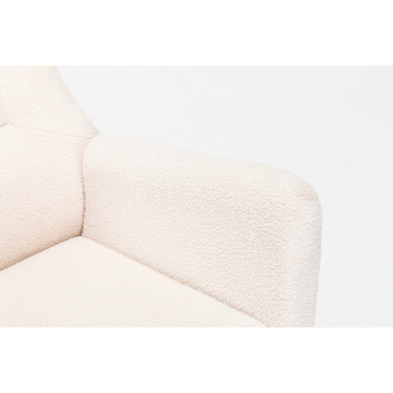 Fauteuil oscillant en velours crème - Matériaux protégeant le plancher des égratignures