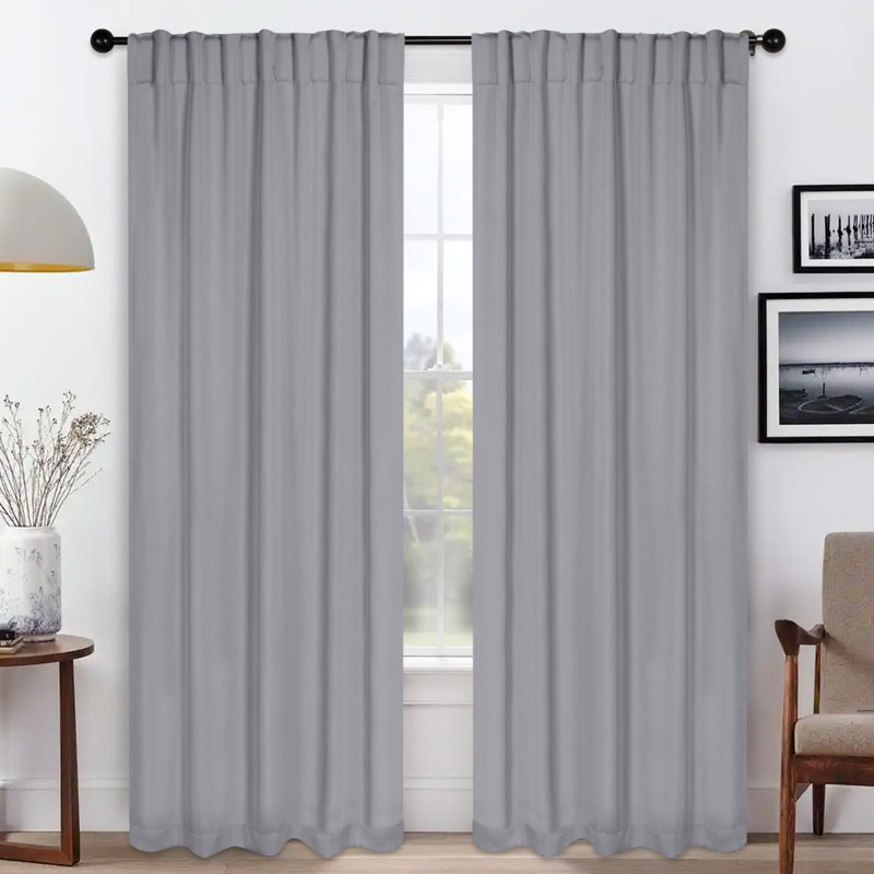 Rideaux obscurcissant et passe-tringle Levatt Classic, Argenté, L 42 po x L 96 po
