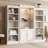 3-Pieces 78.75''Tall Bookcase 4-Tier Display Cabinet With 5 Colors Adjustable LED Ceiling Light-1043007087