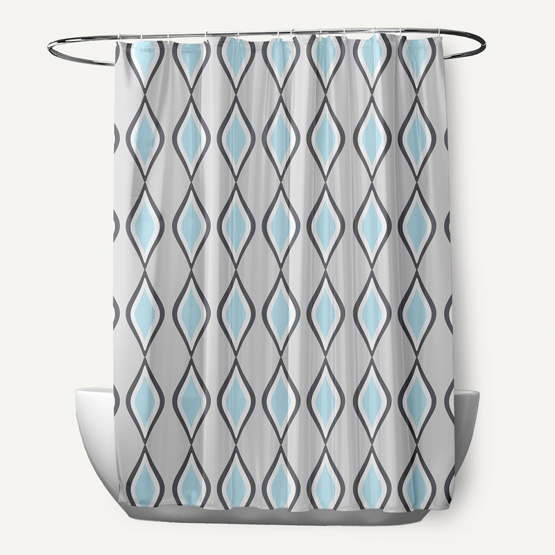 Floral Shower Curtain, Paloma / Steel / Omar