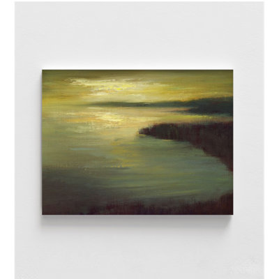 Lake Tahoe Dusk By Sheila Finch, Framed Lake Painting Print, Green Landscape Painting, Lake Tahoe Painting Print, Framed Wall Art