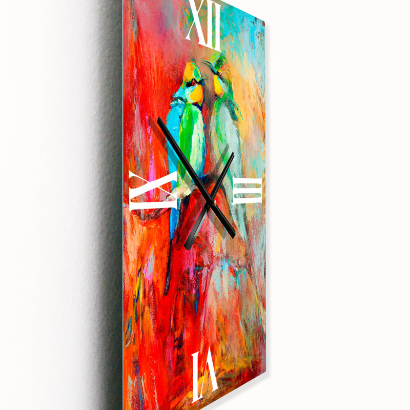 Horloge murale mangeurs de queue sur une branche, Grand