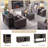 Farmhouse 48" Coffee Table with Sliding Barn Door and Adjustable Shelf-10718982