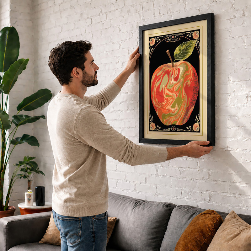 Gilded Apple Art Deco - Framed Print, Unframed, A1 - 84.1 x 59.4 cm
