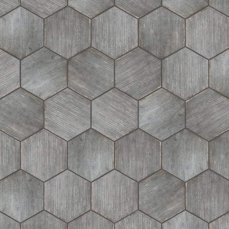 Retro 7" x 8" Porcelain Wood Look Wall & Floor Tile, Cendra
