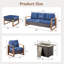 Ensemble de foyer d'extérieur moderne en rotin 6 pièces avec canapé, fauteuils et repose-pieds-2011741322-2011741321