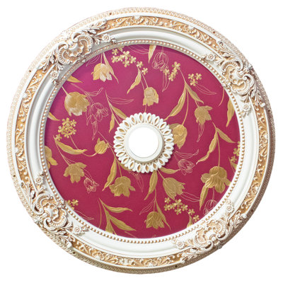 Round Red Tulip Center Ceiling Medallion