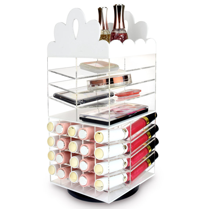 Organisateur de cosmétiques biseauté, Blanc