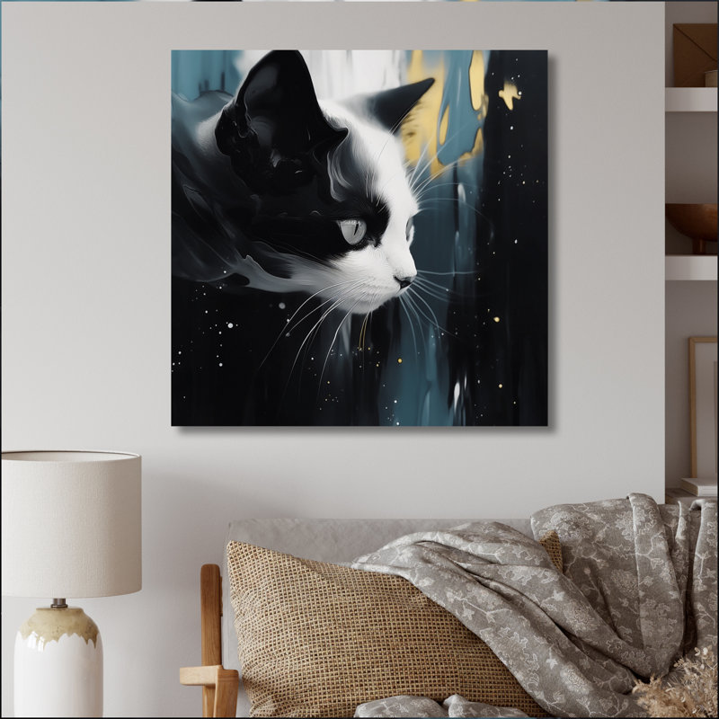 «White and Black Captivating Cats III», reproduction sur toile encadrée, H 24 po x l 24 po x P 1 po, Toile tendue