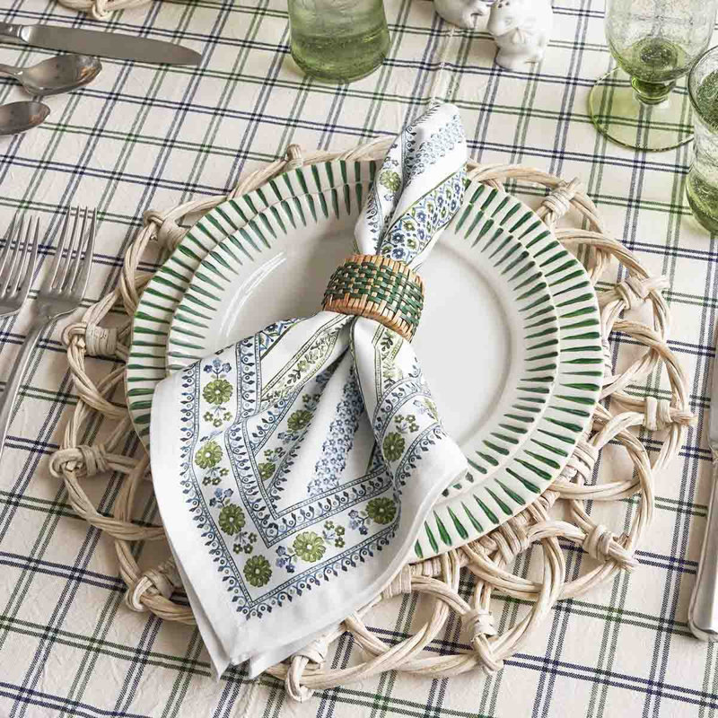 Sitio Stripe 4 Pieces Place Setting - Basil