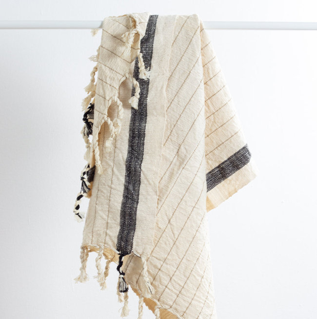 Serviette de bain Drama Beach, Gris rayé