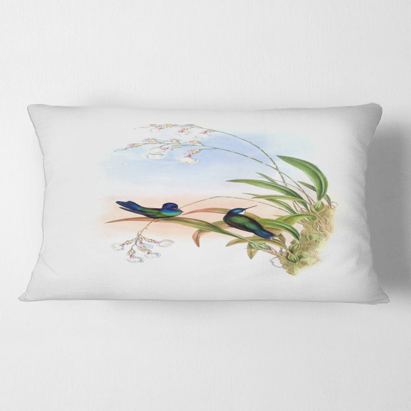 Housse et insert de coussin rectangulaire Hummingbird III