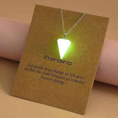 A Pendant Luminous Fluorescent Crystal Necklaces In The Dark Crystal Pendant Necklaces Hexagonal Stone Chain Necklaces Christmas Present