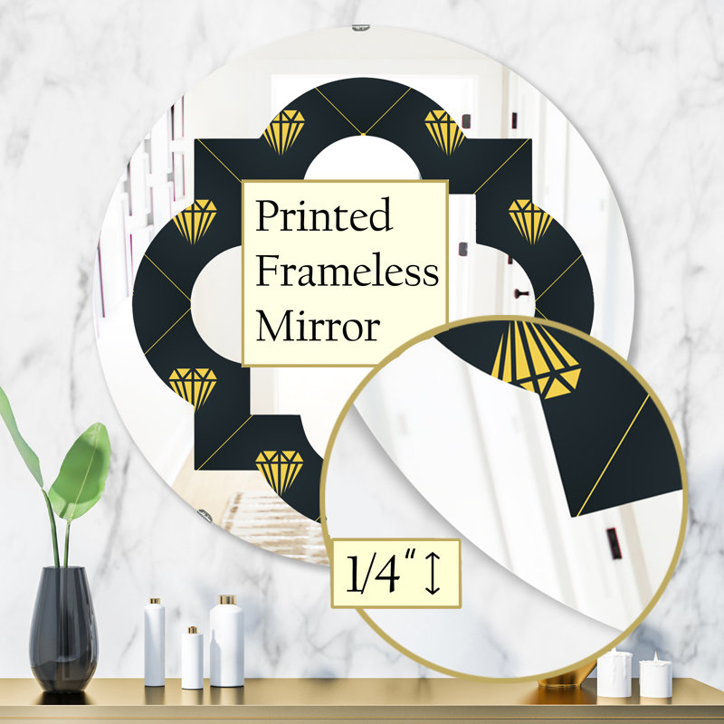Miroir mural éclectique Quatrefoil, H 31,5 po x l po