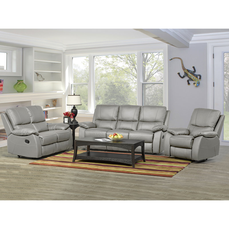 Fauteuil inclinable rembourré en cuir, fauteuil inclinable manuel, fauteuil inclinable moderne, gris
