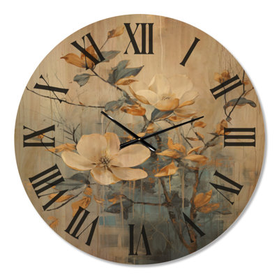 Extra Large Wildflower Wood Wall Clock – Flower Garden Delight