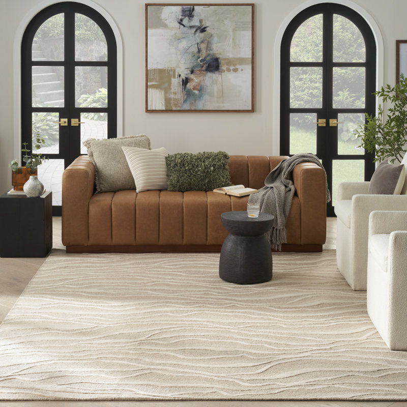 Nourison Theos 5'6" x 7'5" Saddle Modern Indoor Rug, Rectangle 5'6" x 7'5"
