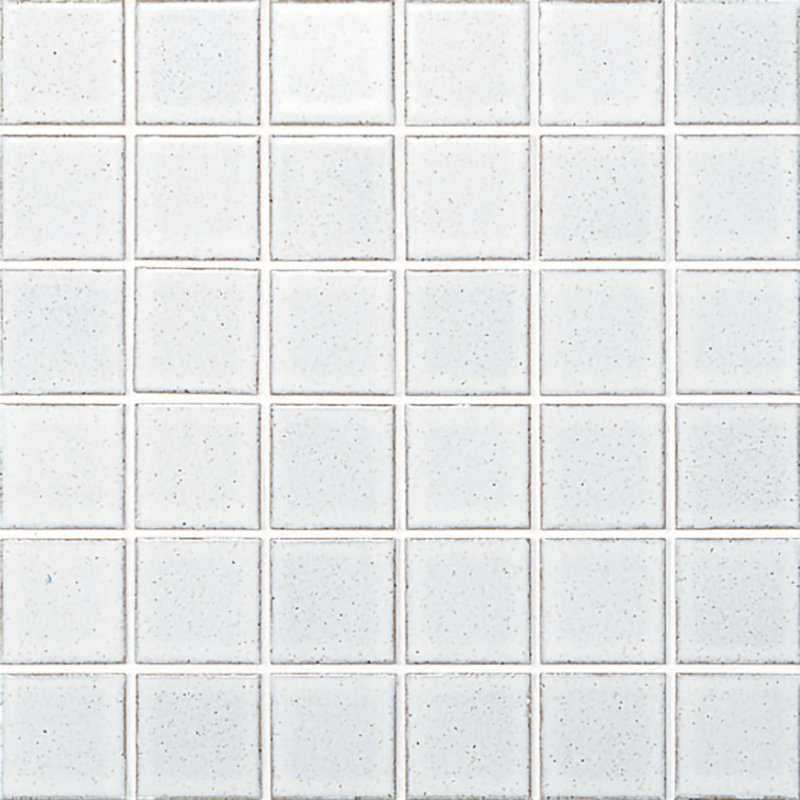 Biyusai Grid Glazed Ceramic Tile, 1.85" W x 1.85" L, White