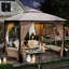 296 X 296 Cm Patio Gazebo With Netting Walls Metal Frame Outdoor Pavilion Shelter-125360399