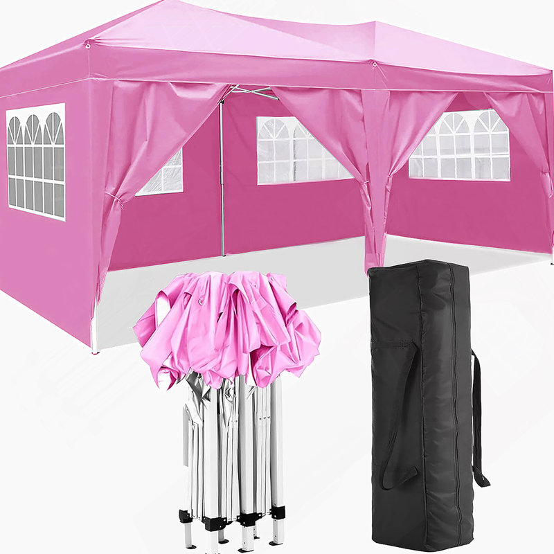 Portable Folding Canopy With Removable Sidewalls For Outdoor Events, Ideal For Parties, Beach, Camping, And Weddings, Comes With Carry Bag