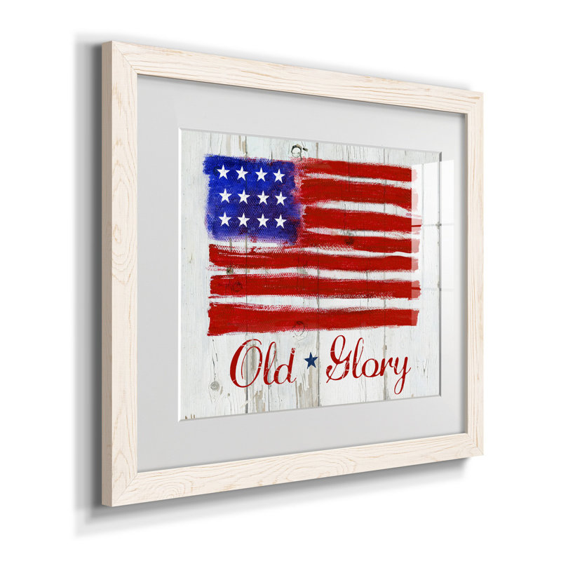 Old Glory - reproduction de cadre photo sur papier, Papier blanc, H 20 po x l 17 po x P 1,5 po