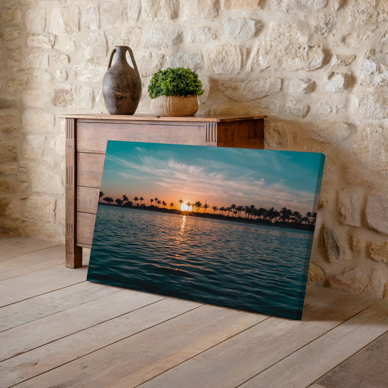 Reproduction d'art sur toile, "Un lever de soleil serein sur un plan d'eau tranquille", H 9 po x l 12 po