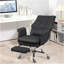 Fauteuil de bureau ergonomique en cuir de polyuréthane avec repose-pieds, fauteuil inclinable et pivotant HOMcom, noir-1977758028