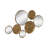 Modern Metal Wall Mirror with Overlapping Circular Design, Textured Iron and Glass Decorative Accent   